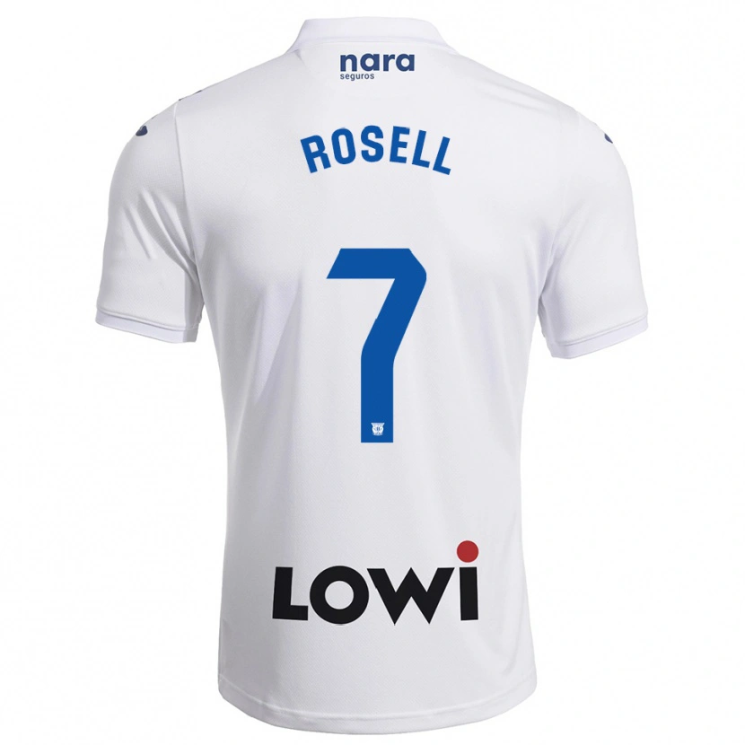 Danxen Mujer Camiseta Adrián Rosell #7 Blanco Marino 1ª Equipación 2025/26 La Camisa