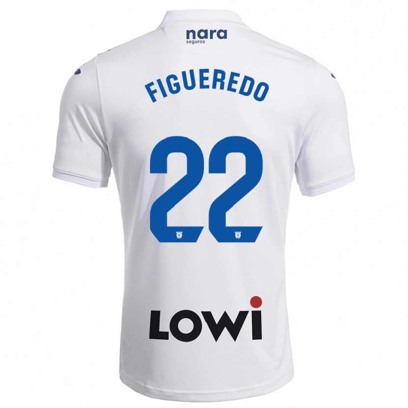Danxen Mujer Camiseta Sebastián Figueredo #22 Blanco Marino 1ª Equipación 2025/26 La Camisa