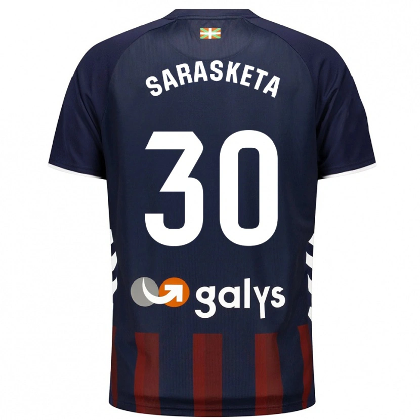 Danxen Mujer Camiseta Lucas Sarasketa #30 Azul Marino Rojo 1ª Equipación 2025/26 La Camisa