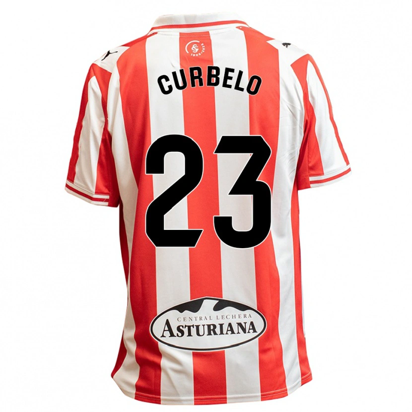 Danxen Mujer Camiseta Eric Curbelo #23 Blanco Rojo 1ª Equipación 2025/26 La Camisa