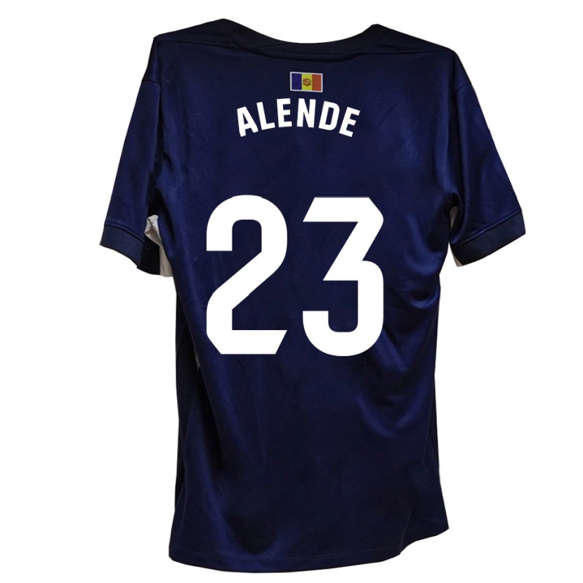 Danxen Mujer Camiseta Diego Alende #23 Azul Marino Blanco 1ª Equipación 2025/26 La Camisa
