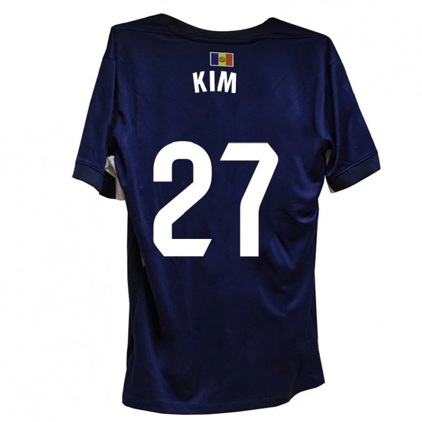 Danxen Mujer Camiseta Min-Su Kim #27 Azul Marino Blanco 1ª Equipación 2025/26 La Camisa