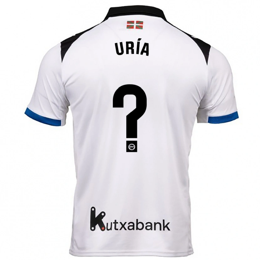 Danxen Mujer Camiseta Iker Uría #0 Blanco Azul 2ª Equipación 2025/26 La Camisa