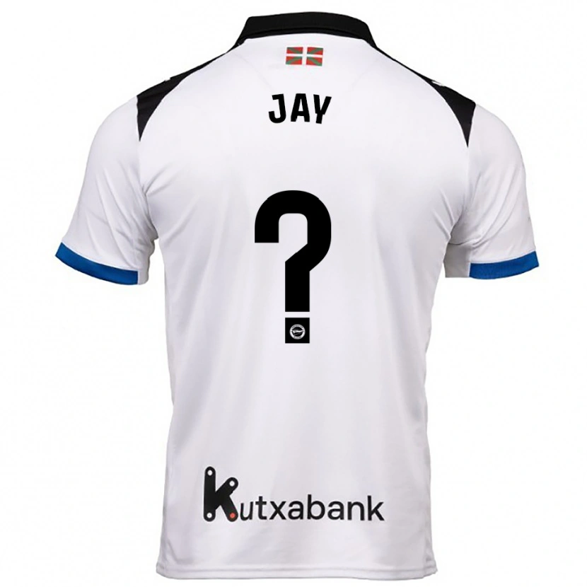Danxen Mujer Camiseta Alejandro Jay #0 Blanco Azul 2ª Equipación 2025/26 La Camisa