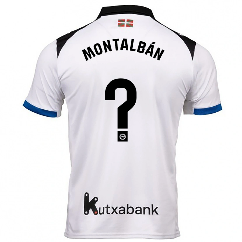Danxen Mujer Camiseta Enrique Montalbán #0 Blanco Azul 2ª Equipación 2025/26 La Camisa