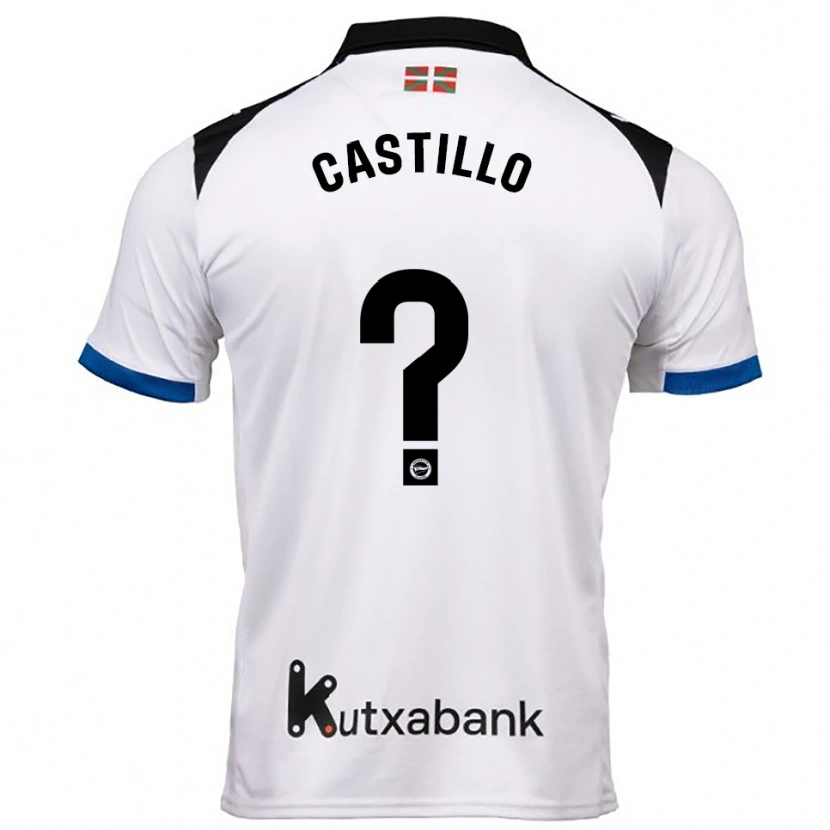 Danxen Mujer Camiseta Adrián Castillo #0 Blanco Azul 2ª Equipación 2025/26 La Camisa