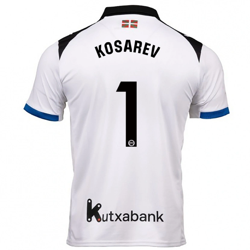 Danxen Mujer Camiseta Oleksandr Kosarev #1 Blanco Azul 2ª Equipación 2025/26 La Camisa