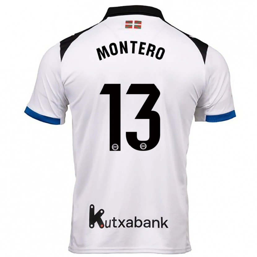 Danxen Mujer Camiseta Rubén Montero #13 Blanco Azul 2ª Equipación 2025/26 La Camisa