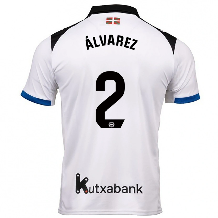 Danxen Mujer Camiseta Joseda Álvarez #2 Blanco Azul 2ª Equipación 2025/26 La Camisa
