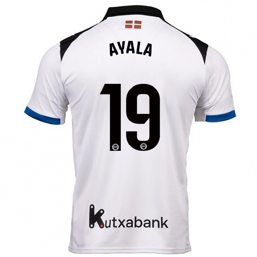 Danxen Mujer Camiseta Axel Ayala #19 Blanco Azul 2ª Equipación 2025/26 La Camisa