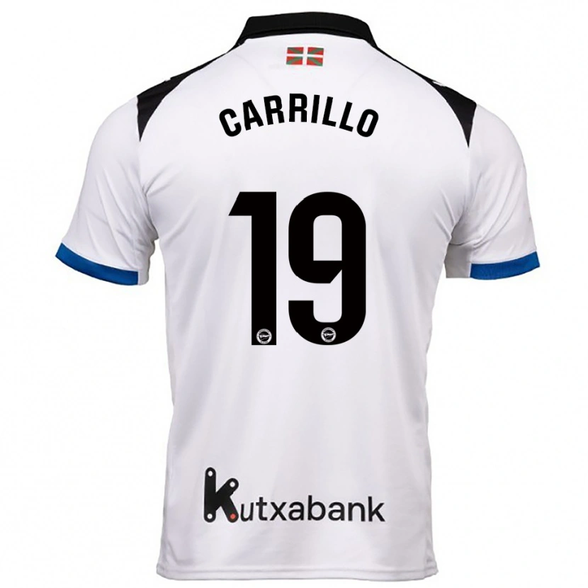 Danxen Mujer Camiseta Sara Carrillo #19 Blanco Azul 2ª Equipación 2025/26 La Camisa