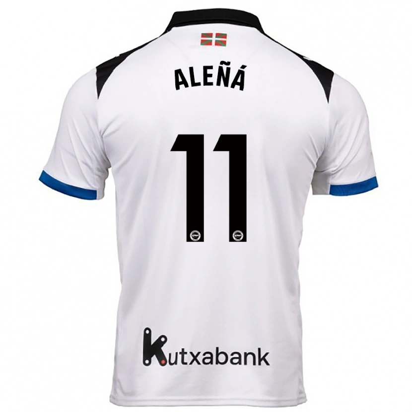 Danxen Mujer Camiseta Carles Aleñá #11 Blanco Azul 2ª Equipación 2025/26 La Camisa