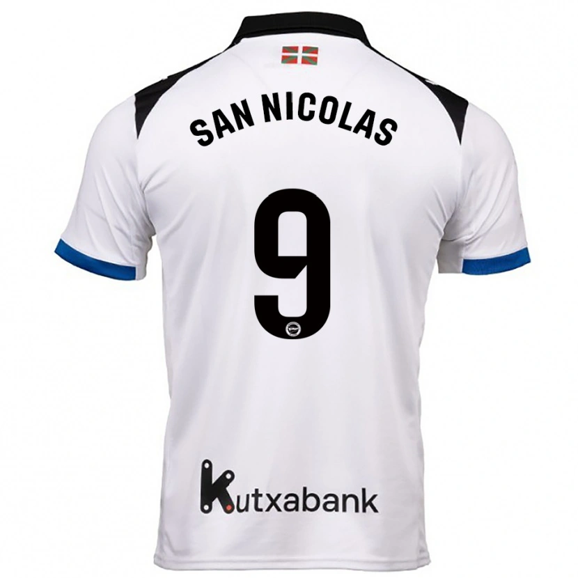 Danxen Mujer Camiseta Olga San Nicolás #9 Blanco Azul 2ª Equipación 2025/26 La Camisa
