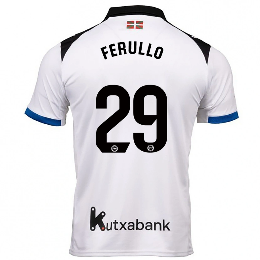 Danxen Mujer Camiseta Flavio Ferullo #29 Blanco Azul 2ª Equipación 2025/26 La Camisa