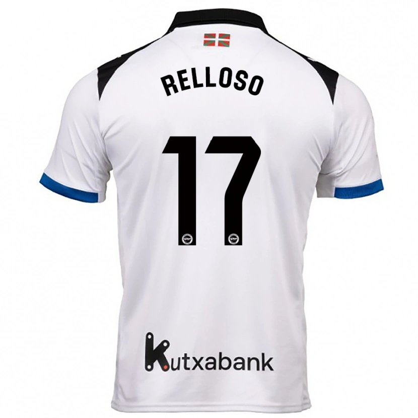 Danxen Mujer Camiseta Mikel Relloso #17 Blanco Azul 2ª Equipación 2025/26 La Camisa
