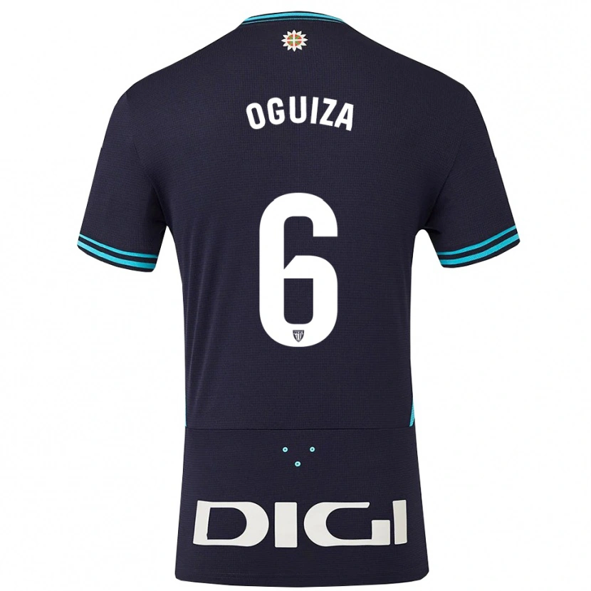 Danxen Mujer Camiseta Irene Oguiza Martínez #6 Azul Marino Celeste 2ª Equipación 2025/26 La Camisa