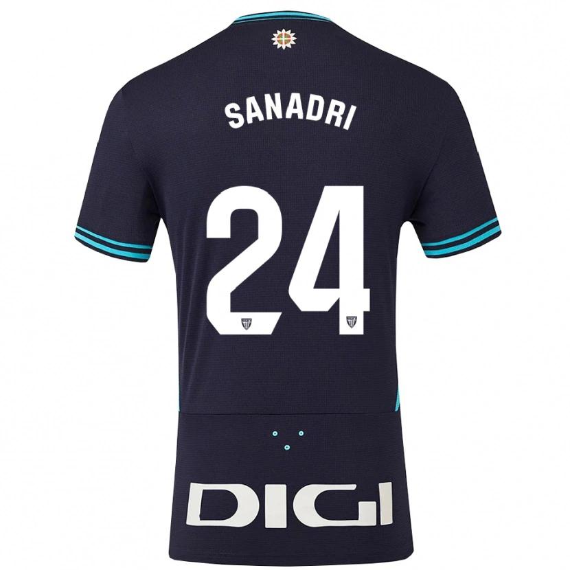 Danxen Mujer Camiseta Sanadri #24 Azul Marino Celeste 2ª Equipación 2025/26 La Camisa