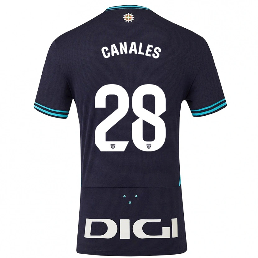 Danxen Mujer Camiseta Peio Canales #28 Azul Marino Celeste 2ª Equipación 2025/26 La Camisa