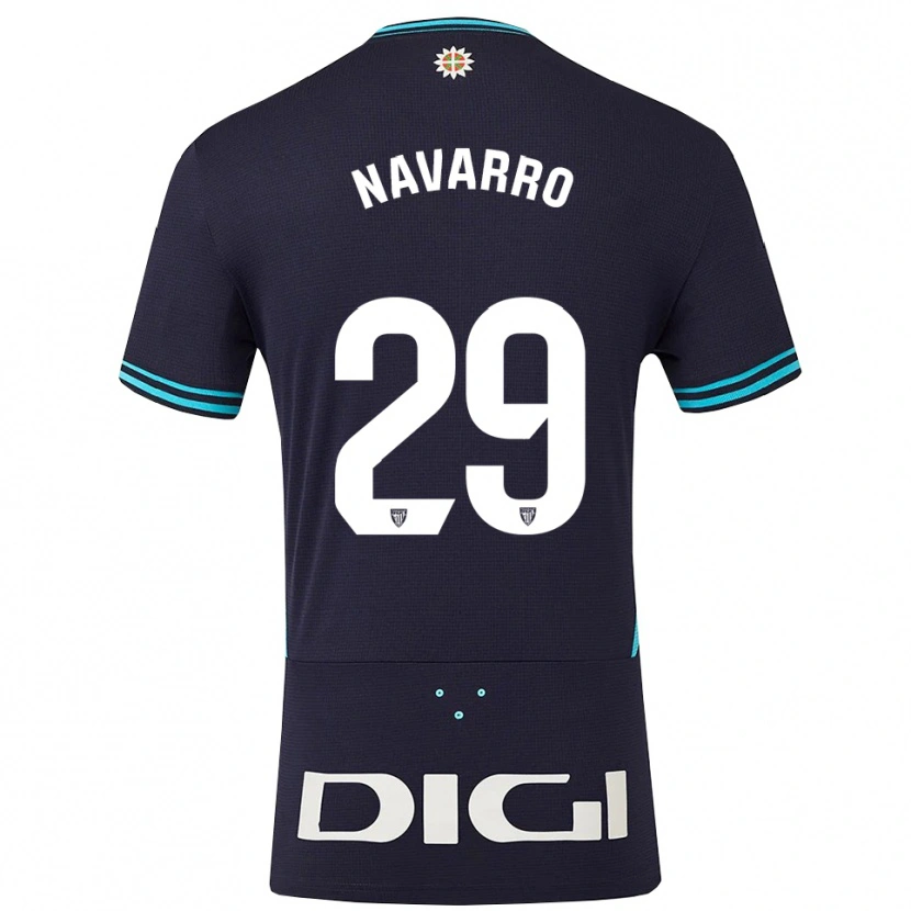 Danxen Mujer Camiseta Robert Navarro #29 Azul Marino Celeste 2ª Equipación 2025/26 La Camisa