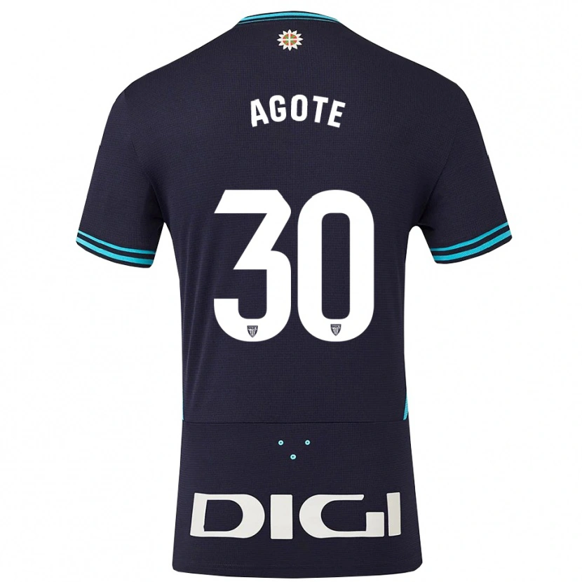 Danxen Mujer Camiseta Daniela Agote Aguirre #30 Azul Marino Celeste 2ª Equipación 2025/26 La Camisa