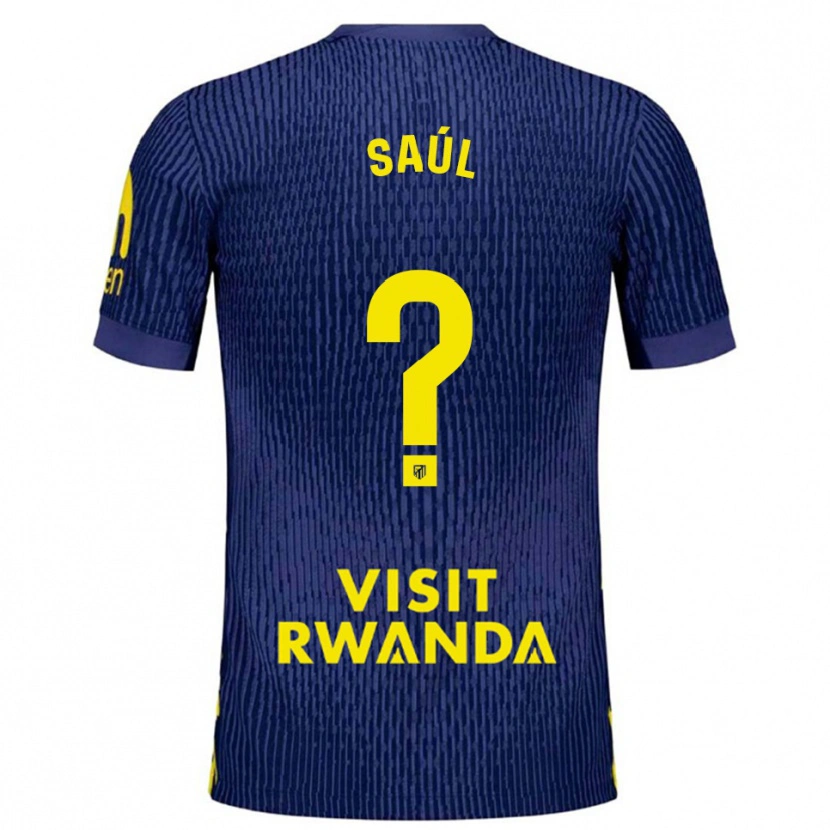 Danxen Mujer Camiseta Saúl Fernández #0 Azul Marino Amarillo 2ª Equipación 2025/26 La Camisa