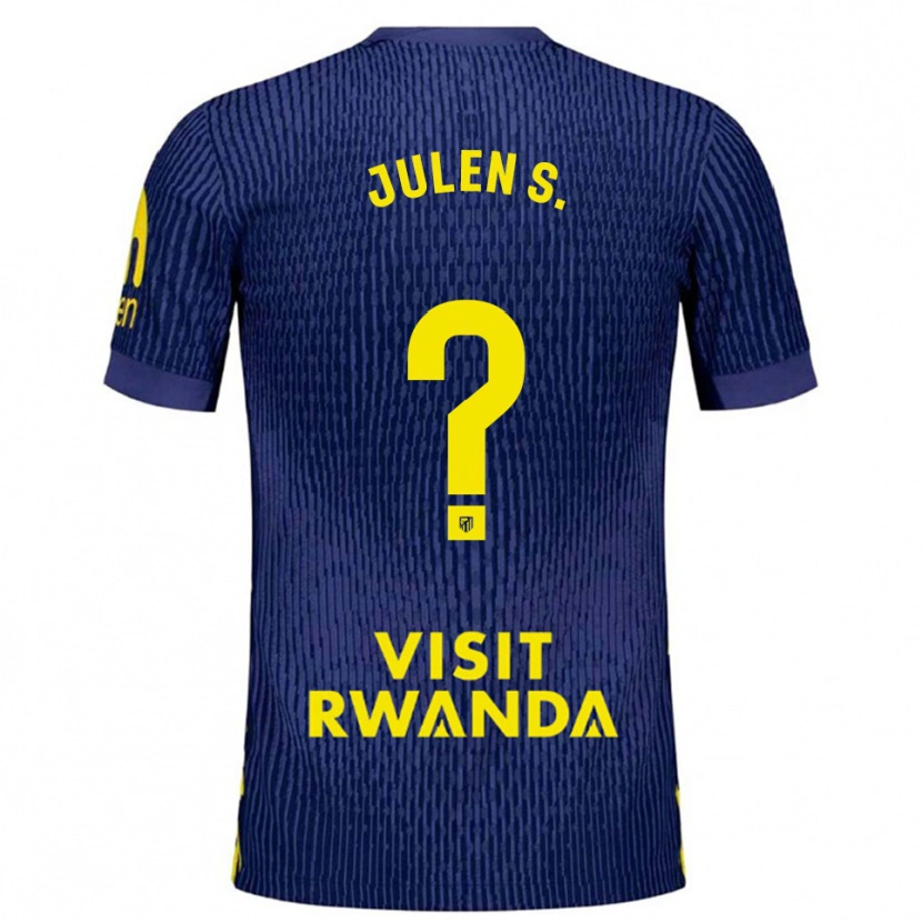 Danxen Mujer Camiseta Julen Sánchez #0 Azul Marino Amarillo 2ª Equipación 2025/26 La Camisa