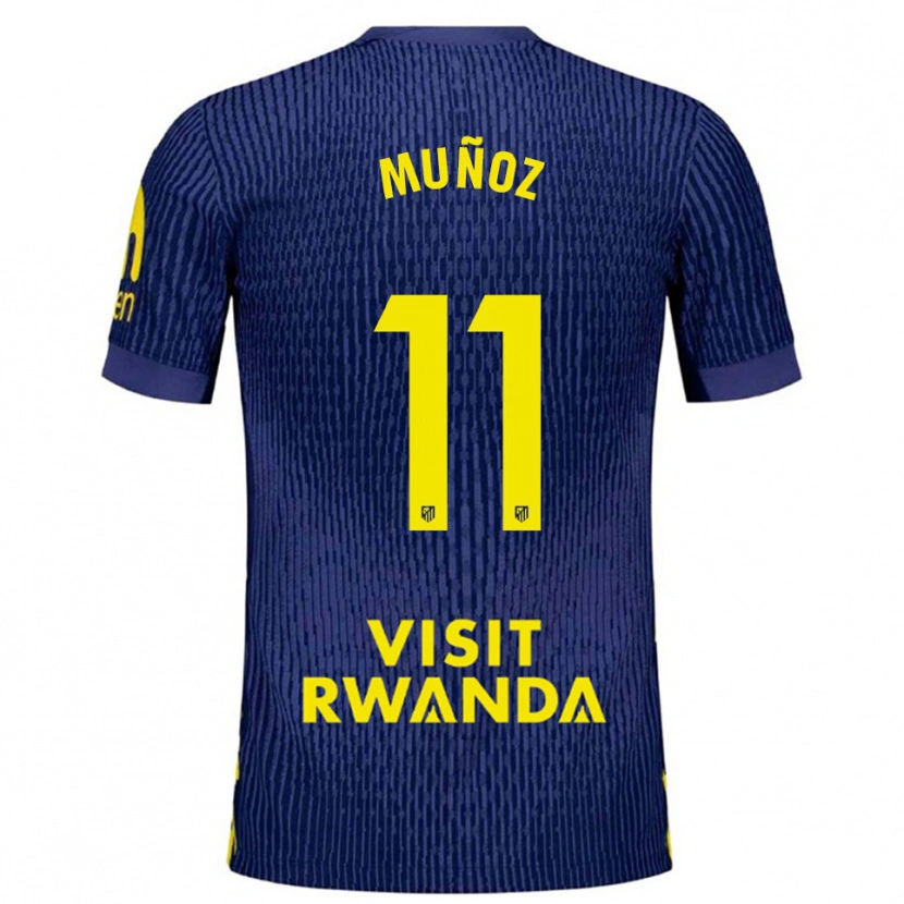 Danxen Mujer Camiseta Dani Muñoz #11 Azul Marino Amarillo 2ª Equipación 2025/26 La Camisa