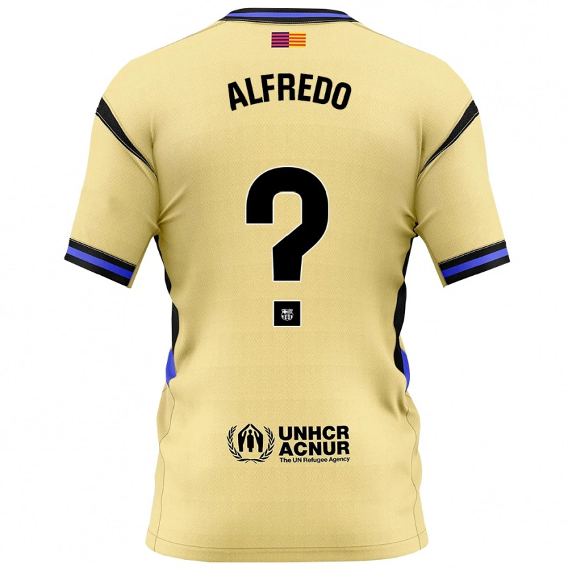 Danxen Mujer Camiseta Alfredo Rodríguez #0 Amarillo Negro 2ª Equipación 2025/26 La Camisa