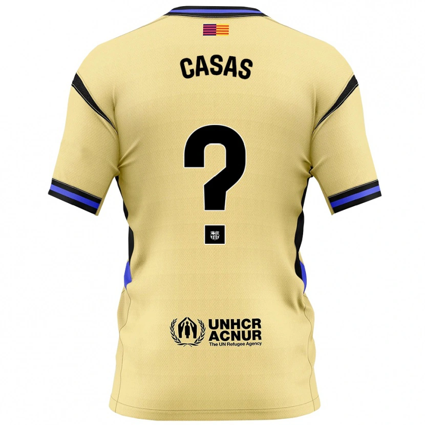 Danxen Mujer Camiseta Arnau Casas #0 Amarillo Negro 2ª Equipación 2025/26 La Camisa
