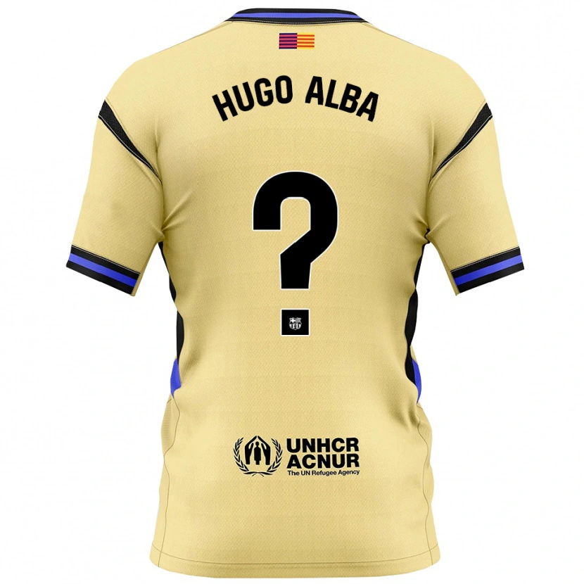 Danxen Mujer Camiseta Hugo Alba #0 Amarillo Negro 2ª Equipación 2025/26 La Camisa