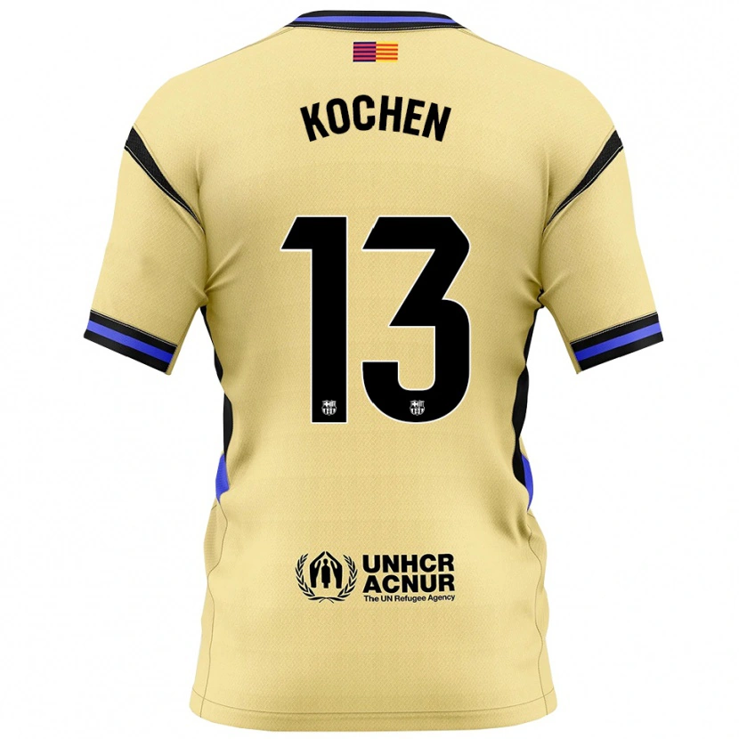 Danxen Mujer Camiseta Diego Kochen #13 Amarillo Negro 2ª Equipación 2025/26 La Camisa
