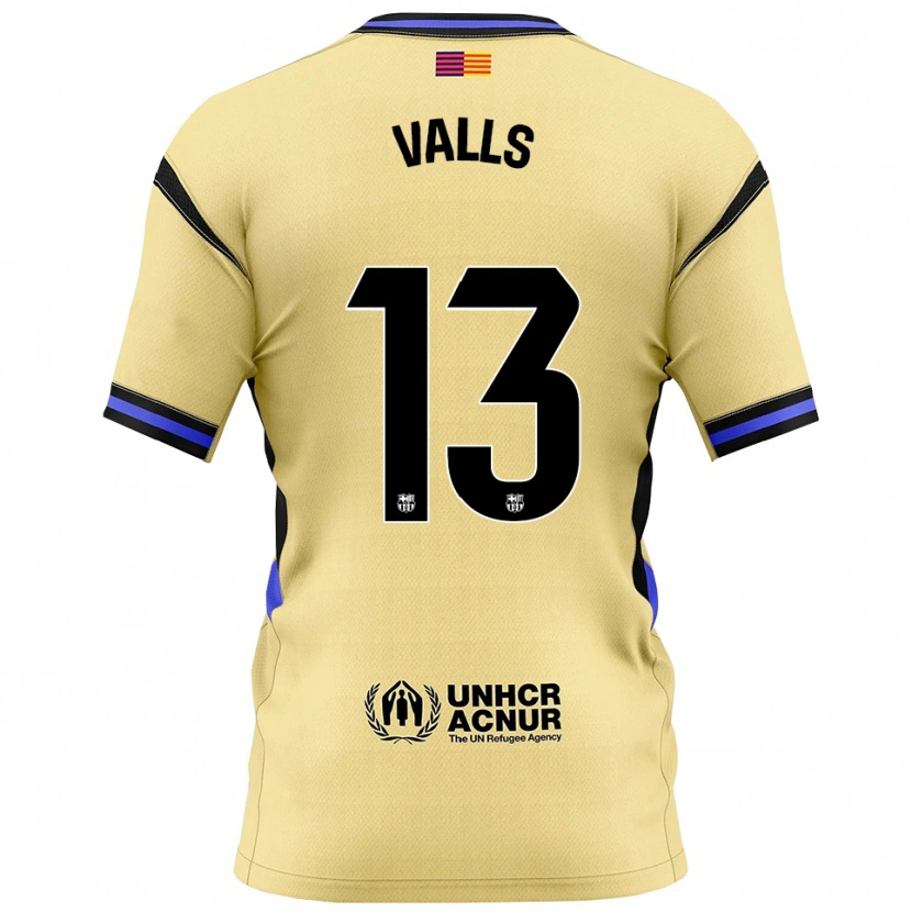 Danxen Mujer Camiseta Gerard Valls #13 Amarillo Negro 2ª Equipación 2025/26 La Camisa
