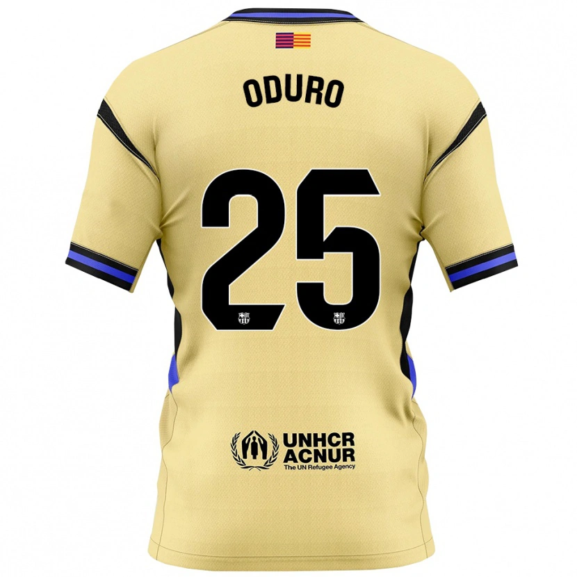 Danxen Mujer Camiseta David Oduro #25 Amarillo Negro 2ª Equipación 2025/26 La Camisa