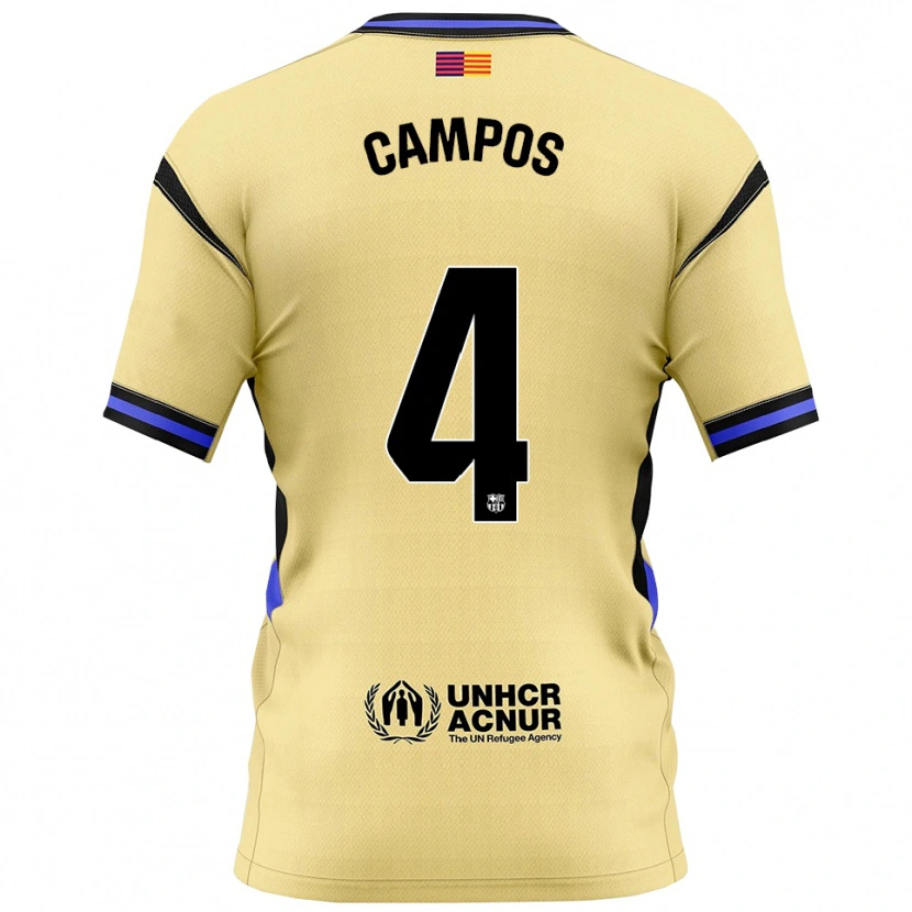 Danxen Mujer Camiseta Alex Campos #4 Amarillo Negro 2ª Equipación 2025/26 La Camisa