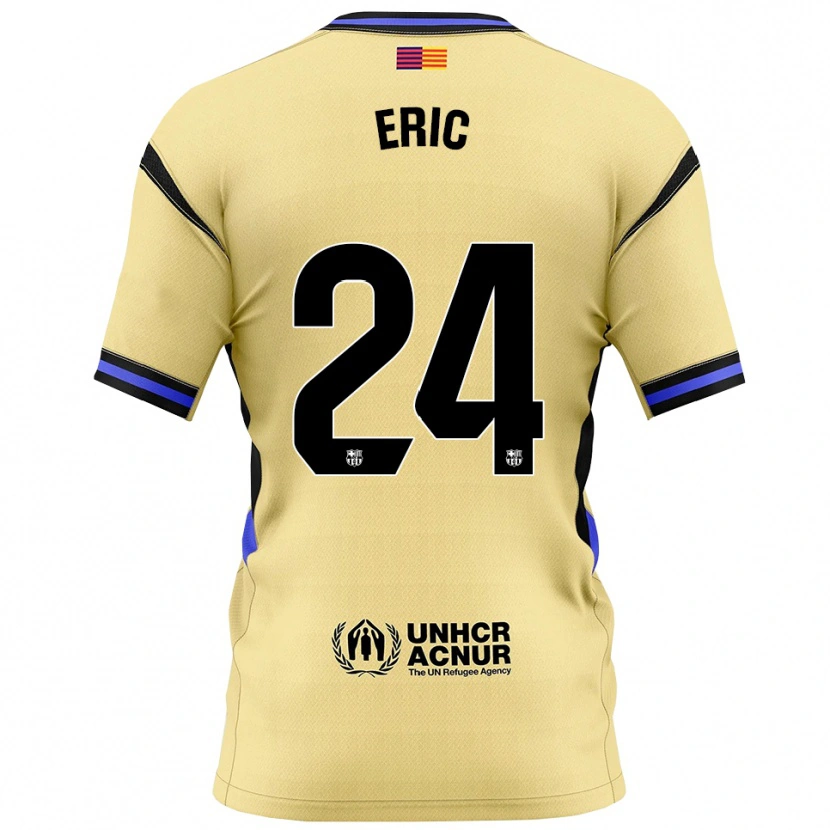 Danxen Mujer Camiseta Eric García #24 Amarillo Negro 2ª Equipación 2025/26 La Camisa