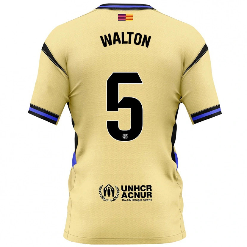 Danxen Mujer Camiseta Álex Walton #5 Amarillo Negro 2ª Equipación 2025/26 La Camisa
