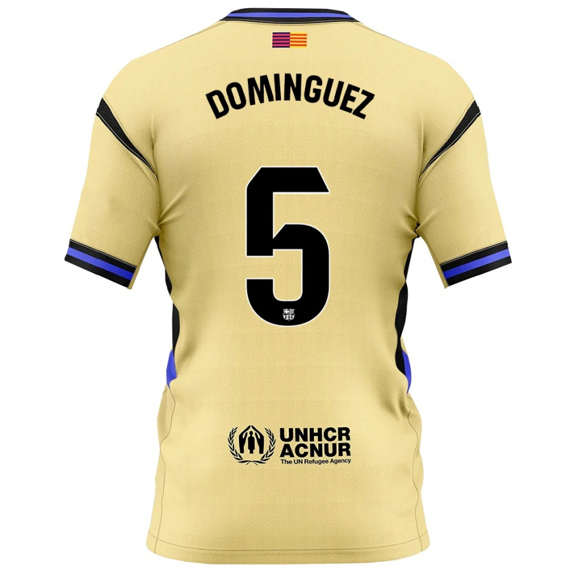 Danxen Mujer Camiseta Sergi Dominguez #5 Amarillo Negro 2ª Equipación 2025/26 La Camisa