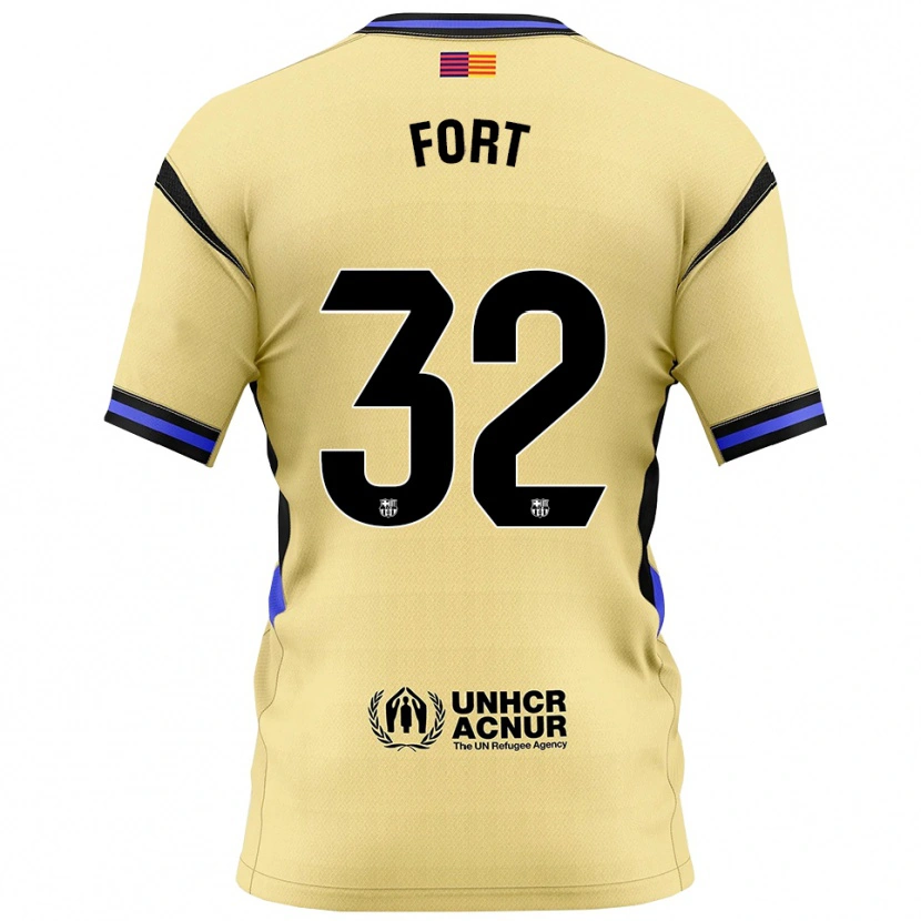 Danxen Mujer Camiseta Héctor Fort #32 Amarillo Negro 2ª Equipación 2025/26 La Camisa