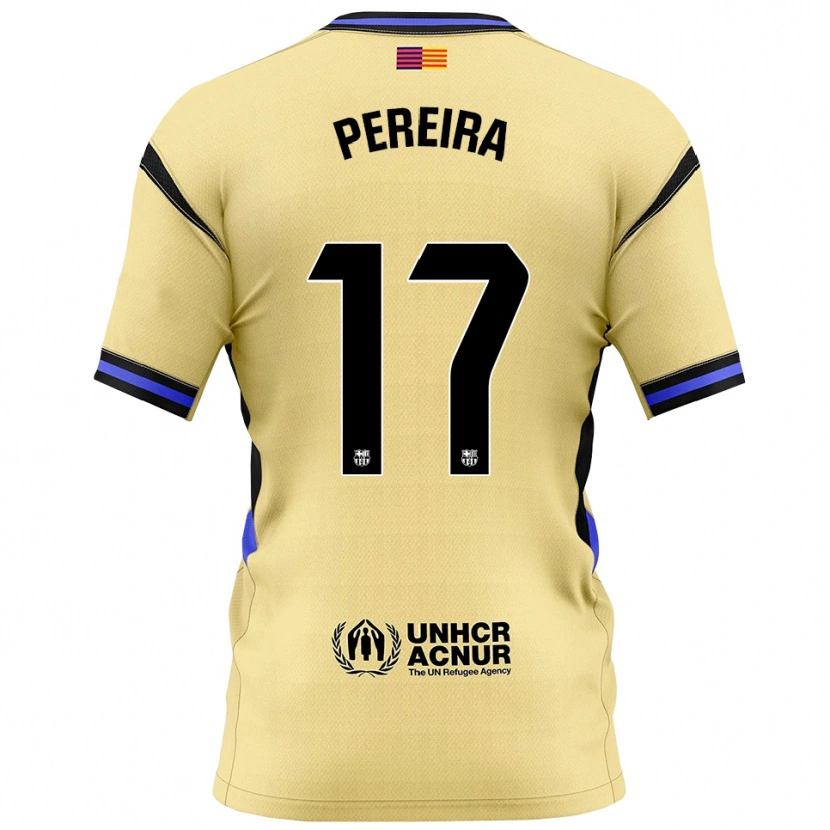 Danxen Mujer Camiseta Andrea Pereira #17 Amarillo Negro 2ª Equipación 2025/26 La Camisa