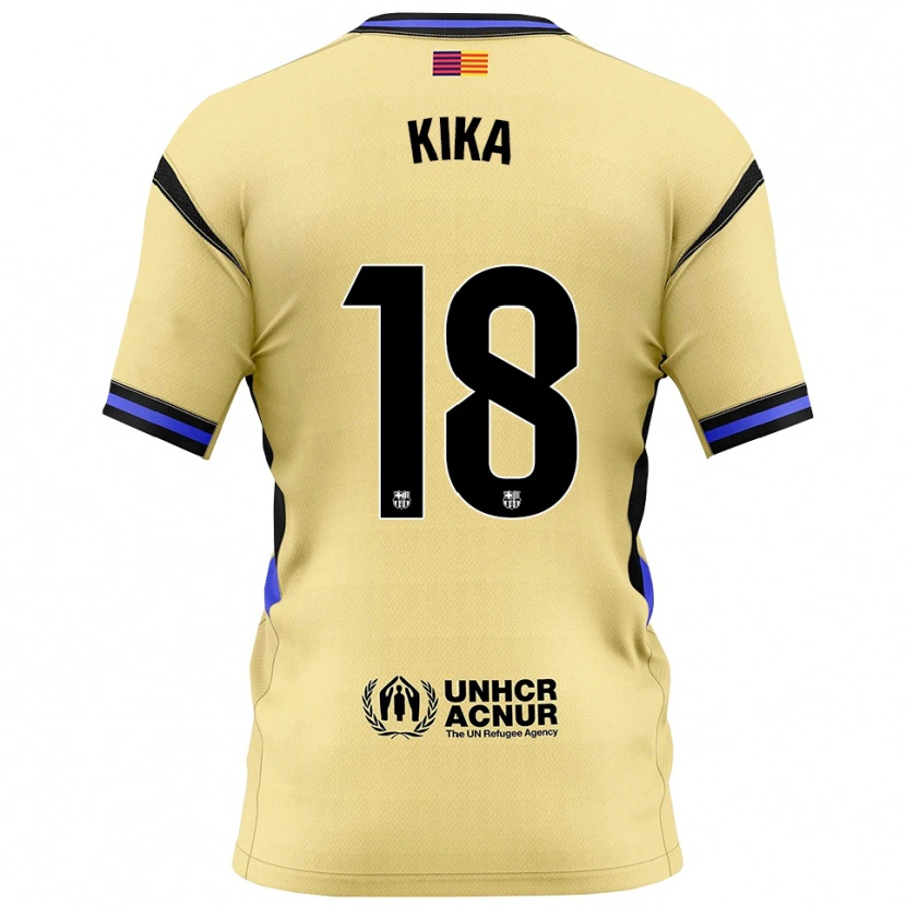 Danxen Mujer Camiseta Kika Nazareth #18 Amarillo Negro 2ª Equipación 2025/26 La Camisa