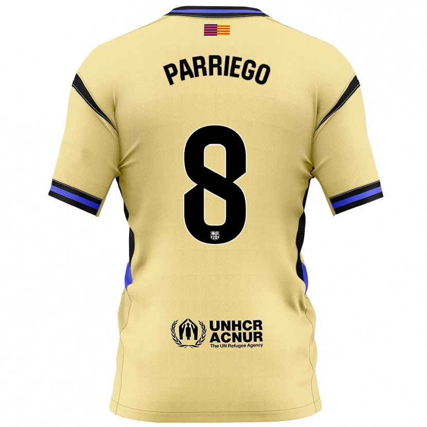 Danxen Mujer Camiseta Marcos Parriego #8 Amarillo Negro 2ª Equipación 2025/26 La Camisa
