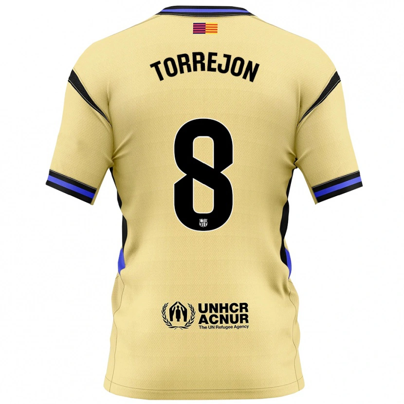 Danxen Mujer Camiseta Marta Torrejon #8 Amarillo Negro 2ª Equipación 2025/26 La Camisa