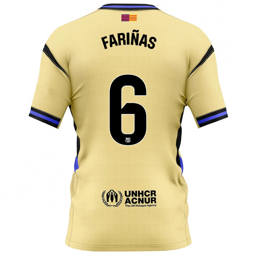 Danxen Mujer Camiseta Brian Fariñas #6 Amarillo Negro 2ª Equipación 2025/26 La Camisa