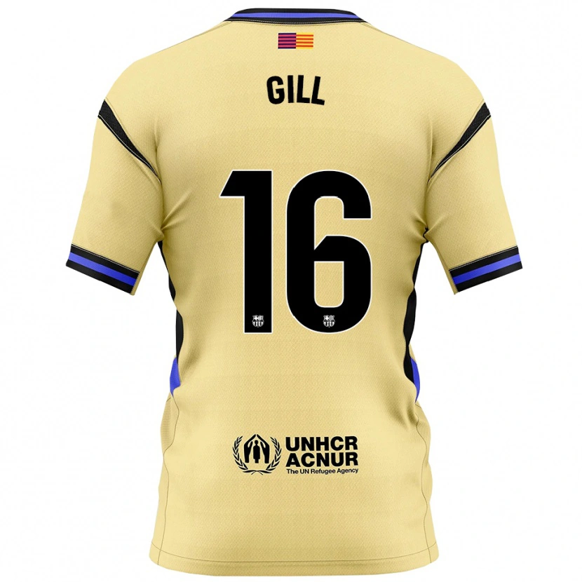 Danxen Mujer Camiseta Adrian Gill #16 Amarillo Negro 2ª Equipación 2025/26 La Camisa