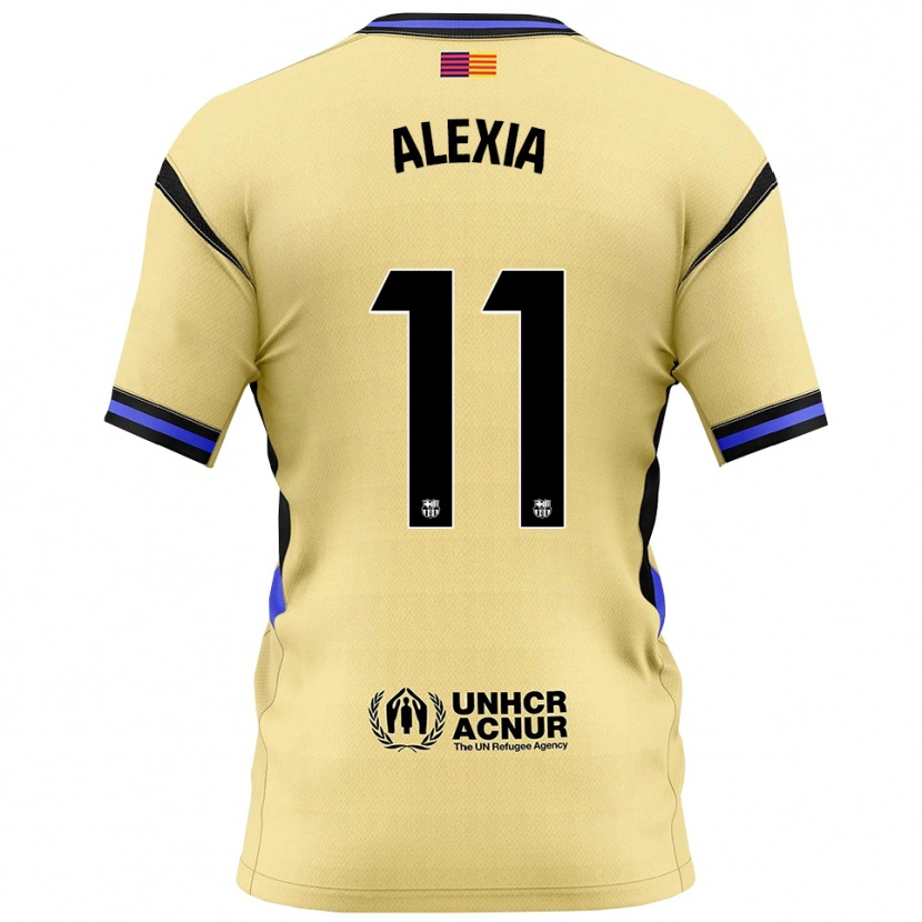 Danxen Mujer Camiseta Alexia Putellas #11 Amarillo Negro 2ª Equipación 2025/26 La Camisa