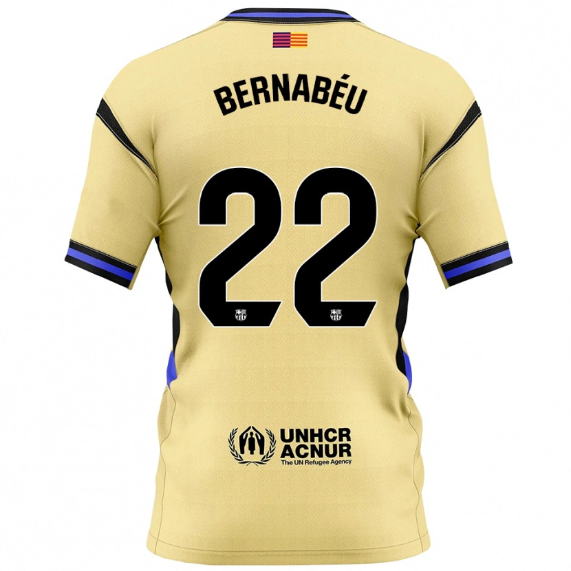 Danxen Mujer Camiseta Pol Bernabéu #22 Amarillo Negro 2ª Equipación 2025/26 La Camisa