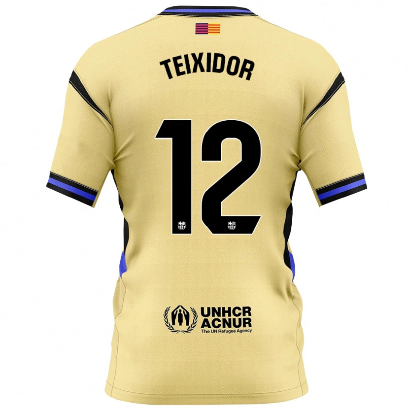 Danxen Mujer Camiseta Nil Teixidor #12 Amarillo Negro 2ª Equipación 2025/26 La Camisa
