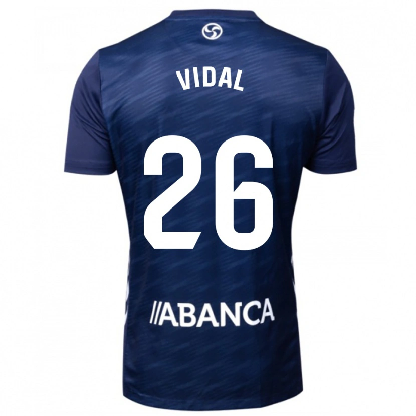 Danxen Mujer Camiseta Marc Vidal #26 Azul Marino Blanco 2ª Equipación 2025/26 La Camisa
