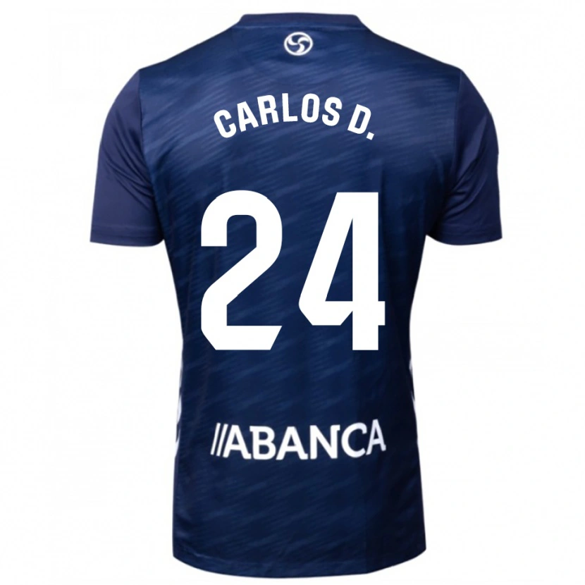 Danxen Mujer Camiseta Carlos Domínguez #24 Azul Marino Blanco 2ª Equipación 2025/26 La Camisa