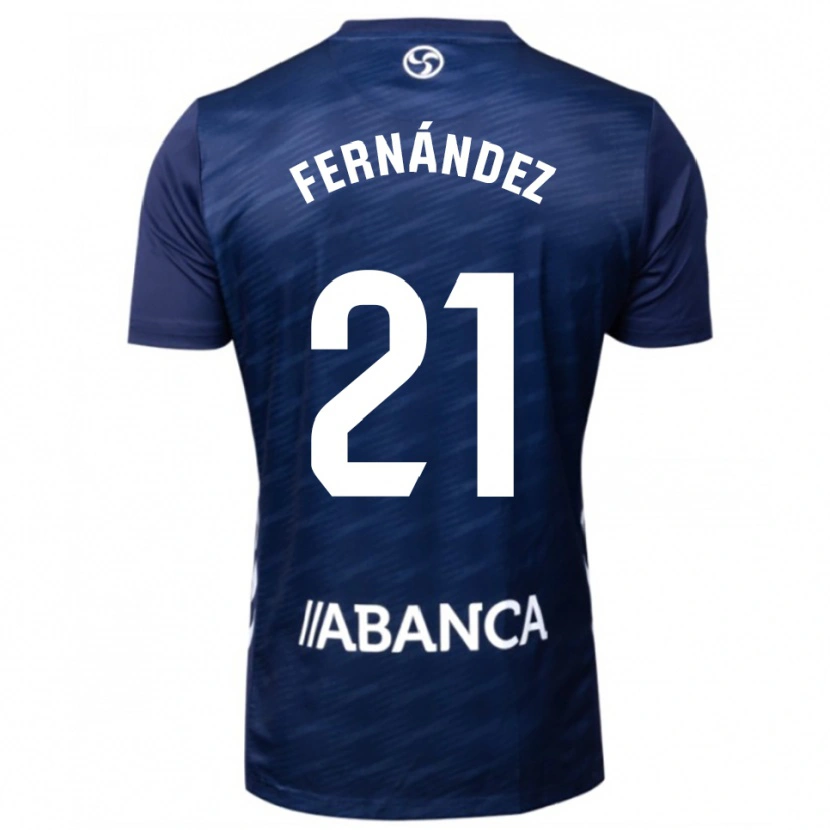 Danxen Mujer Camiseta Manu Fernández #21 Azul Marino Blanco 2ª Equipación 2025/26 La Camisa